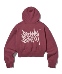 BROWNBREATH（ブラウンブレス）の「W TAG CROP HOODIE - DARK PINK（パーカー）」
