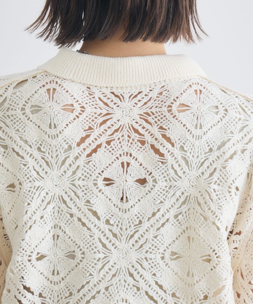 KATHARINE ROSS（キャサリンロス）の「【KATHARINE ROSS】ポロ衿レースカーデ（カーディガン/ボレロ・レディース・オフホワイト/ブラック・FREE）」の19枚目の写真