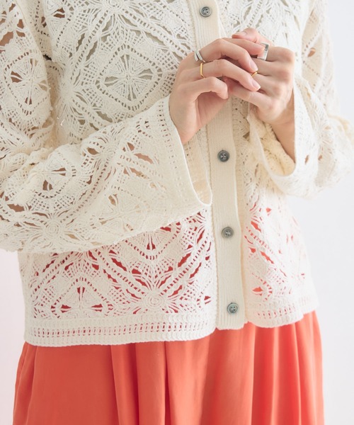 KATHARINE ROSS（キャサリンロス）の「【KATHARINE ROSS】ポロ衿レースカーデ（カーディガン/ボレロ・レディース・オフホワイト/ブラック・FREE）」の18枚目の写真