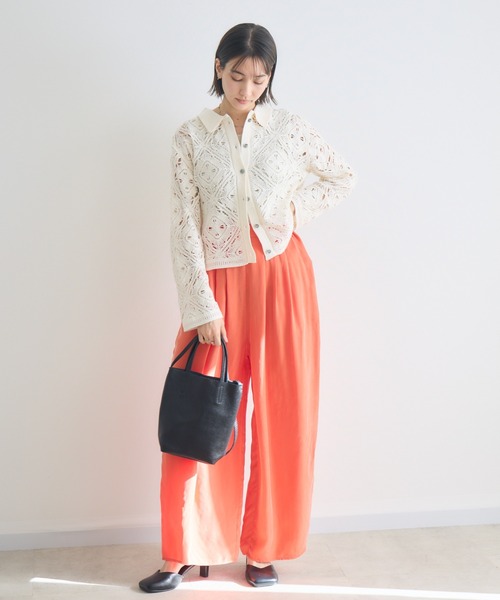 KATHARINE ROSS（キャサリンロス）の「【KATHARINE ROSS】ポロ衿レースカーデ（カーディガン/ボレロ・レディース・オフホワイト/ブラック・FREE）」の9枚目の写真