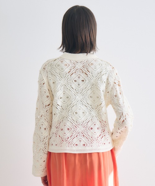 KATHARINE ROSS（キャサリンロス）の「【KATHARINE ROSS】ポロ衿レースカーデ（カーディガン/ボレロ・レディース・オフホワイト/ブラック・FREE）」の15枚目の写真