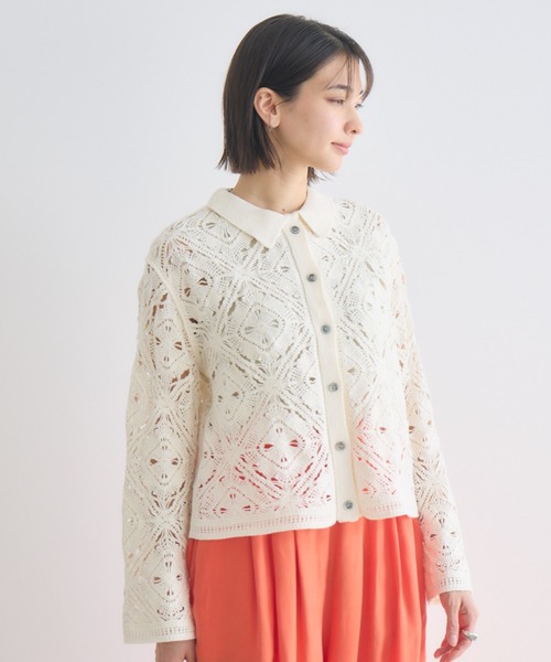 KATHARINE ROSS（キャサリンロス）の「【KATHARINE ROSS】ポロ衿レースカーデ（カーディガン/ボレロ・レディース・オフホワイト/ブラック・FREE）」の13枚目の写真