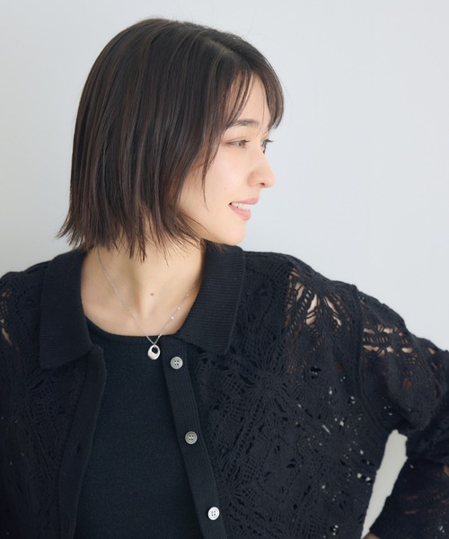 KATHARINE ROSS（キャサリンロス）の「【KATHARINE ROSS】ポロ衿レースカーデ（カーディガン/ボレロ・レディース・オフホワイト/ブラック・FREE）」の6枚目の写真