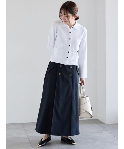 Te chichi（テチチ）の「総針衿付きジャケットカーディガン（カーディガン/ボレロ・レディース・ネイビー/ピンク/オフホワイト・F）」の4枚目の写真