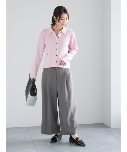 Te chichi（テチチ）の「総針衿付きジャケットカーディガン（カーディガン/ボレロ・レディース・ネイビー/ピンク/オフホワイト・F）」の6枚目の写真