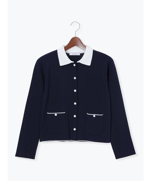 Te chichi（テチチ）の「総針衿付きジャケットカーディガン（カーディガン/ボレロ・レディース・ネイビー/ピンク/オフホワイト・F）」の22枚目の写真