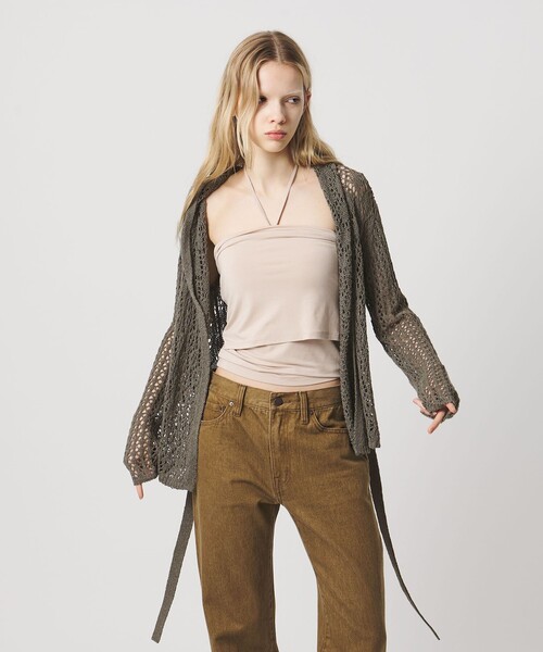 ATTISESSION(アティセッション)の「<ATTISESSION>フーディー ニット カーディガン(カーディガン/ボレロ・レディース・ブラック/オリーブ・FREE)」の8枚目の写真