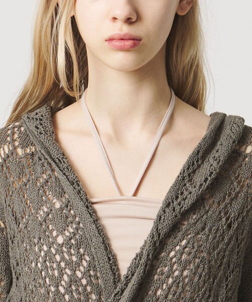 ATTISESSION(アティセッション)の「<ATTISESSION>フーディー ニット カーディガン(カーディガン/ボレロ・レディース・ブラック/オリーブ・FREE)」の11枚目の写真