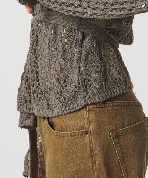 ATTISESSION(アティセッション)の「<ATTISESSION>フーディー ニット カーディガン(カーディガン/ボレロ・レディース・ブラック/オリーブ・FREE)」の13枚目の写真