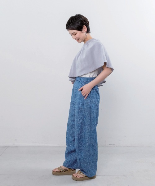 mensha!(メンシャ)の「mensha! まるでデニム!?軽くてやわらかいデニガーゼパンツ(その他パンツ・レディース・ブルー/インディゴブルー/ライトブラック・M/3L/L/LL)」の20枚目の写真