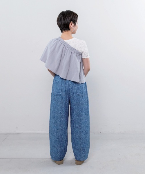 mensha!(メンシャ)の「mensha! まるでデニム!?軽くてやわらかいデニガーゼパンツ(その他パンツ・レディース・ブルー/インディゴブルー/ライトブラック・M/3L/L/LL)」の21枚目の写真