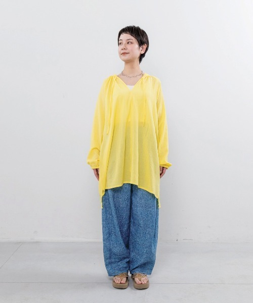 mensha!(メンシャ)の「mensha! まるでデニム!?軽くてやわらかいデニガーゼパンツ(その他パンツ・レディース・ブルー/インディゴブルー/ライトブラック・M/3L/L/LL)」の10枚目の写真