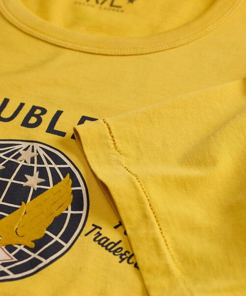 RRL（ダブル アール エル）の「ガーメントダイド ジャージー グラフィック Tシャツ（Tシャツ/カットソー・メンズ・イエロー・XXL/XS/XL/S/M/L）」の4枚目の写真