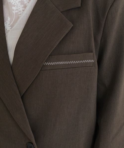 MISCH MASCH（ミッシュマッシュ）の「2026春夏新作 WEB限定 ソフトダブルテーラードジャケット（テーラードジャケット・レディース・モカ/グレー・ﾌﾘ-）」の9枚目の写真