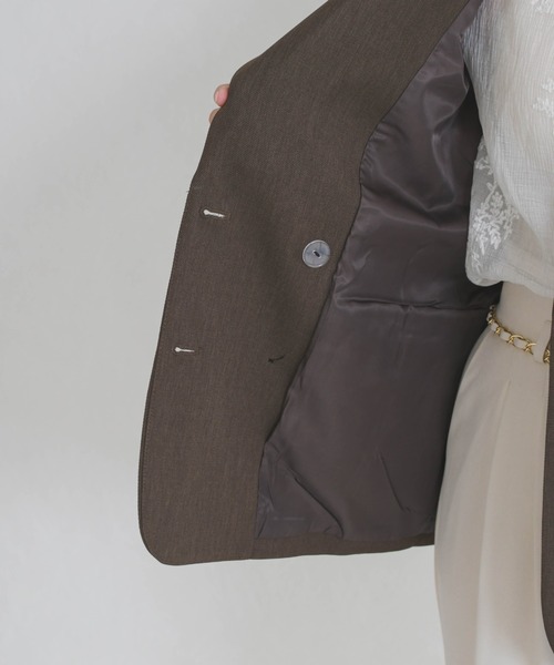 MISCH MASCH（ミッシュマッシュ）の「2026春夏新作 WEB限定 ソフトダブルテーラードジャケット（テーラードジャケット・レディース・モカ/グレー・ﾌﾘ-）」の11枚目の写真