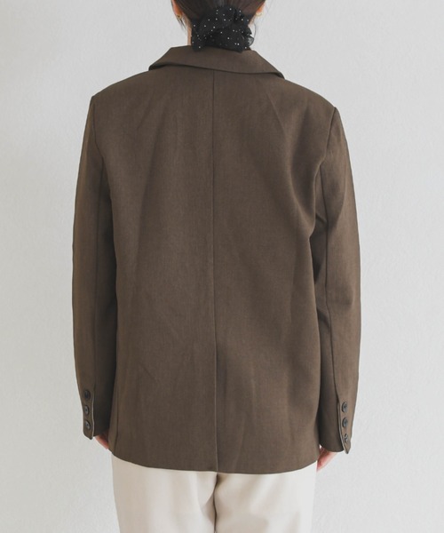 MISCH MASCH（ミッシュマッシュ）の「2026春夏新作 WEB限定 ソフトダブルテーラードジャケット（テーラードジャケット・レディース・モカ/グレー・ﾌﾘ-）」の4枚目の写真