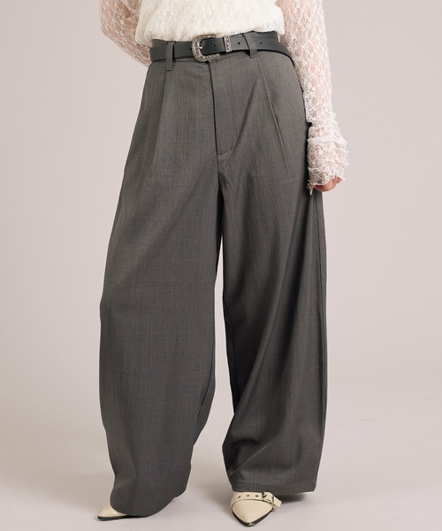 apres jour mignon(アプレジュールミニョン)の「ワイドスラックス(スラックス・レディース・ベージュ/グレー/ブラック・LARGE/MEDIUM/SMALL)」の2枚目の写真