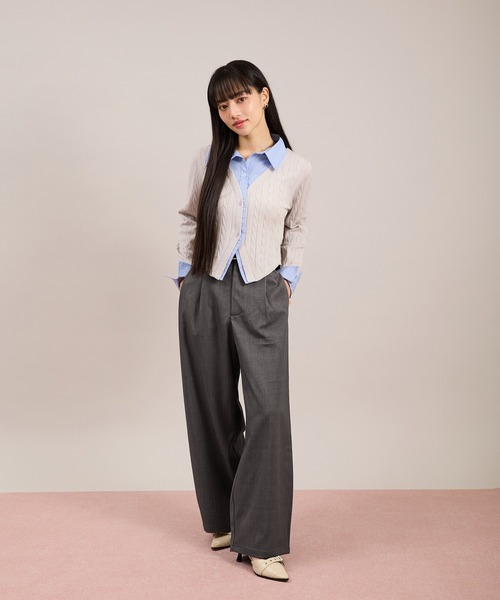 apres jour mignon(アプレジュールミニョン)の「ワイドスラックス(スラックス・レディース・ベージュ/グレー/ブラック・LARGE/MEDIUM/SMALL)」の7枚目の写真