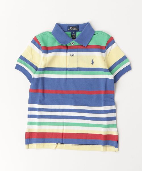 POLO RALPH LAUREN CHILDRENSWEAR（ポロ ラルフ ローレン チルドレンズウェア）の「ストライプド コットン メッシュ ポロシャツ（ポロシャツ・キッズ・ブルー・7/3）」の3枚目の写真