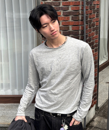 TOFFEE（トフィー）の「VTG スラブラウンドネックロングスリーブ (メランジェグレー)（Tシャツ/カットソー）」