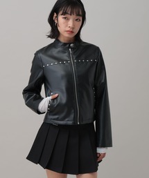 3.3 Field Trip | 3.3 Field Trip/フェイクレザーリベットスリーブジャケット(ブルゾン)