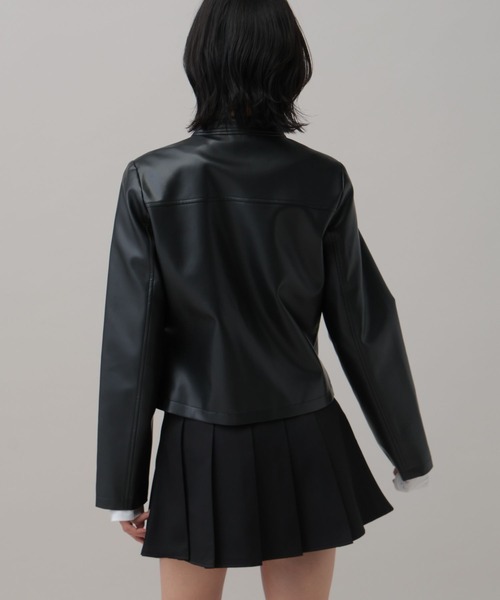 3.3 Field Trip （3.3フィールドトリップ）の「3.3 Field Trip／フェイクレザーリベットスリーブジャケット（ブルゾン・レディース・ブラック・FREE）」の21枚目の写真