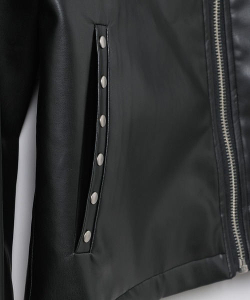 3.3 Field Trip （3.3フィールドトリップ）の「3.3 Field Trip／フェイクレザーリベットスリーブジャケット（ブルゾン・レディース・ブラック・FREE）」の16枚目の写真