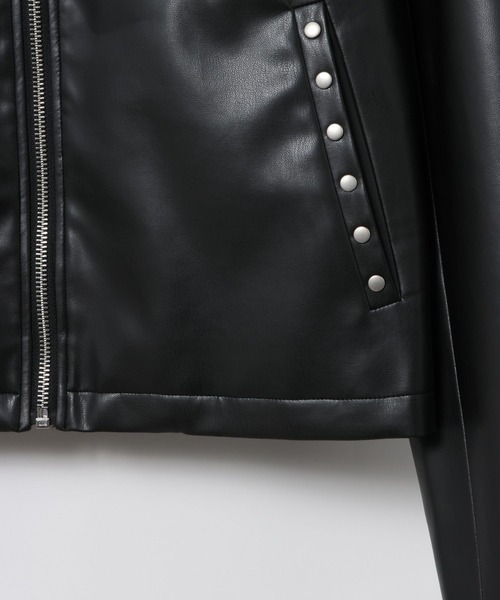 3.3 Field Trip （3.3フィールドトリップ）の「3.3 Field Trip／フェイクレザーリベットスリーブジャケット（ブルゾン・レディース・ブラック・FREE）」の17枚目の写真