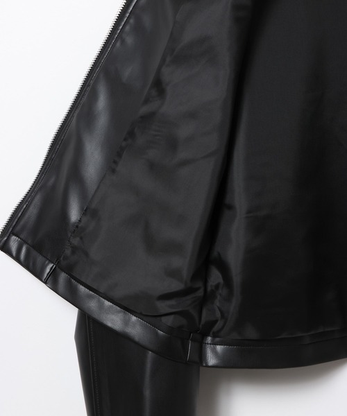 3.3 Field Trip （3.3フィールドトリップ）の「3.3 Field Trip／フェイクレザーリベットスリーブジャケット（ブルゾン・レディース・ブラック・FREE）」の12枚目の写真