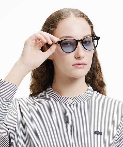 LACOSTE（ラコステ）の「バンドカラーロングシャツドレス / ストライプシャツワンピース（シャツワンピース・レディース・ネイビー/ホワイト・40/38/36/34）」の19枚目の写真