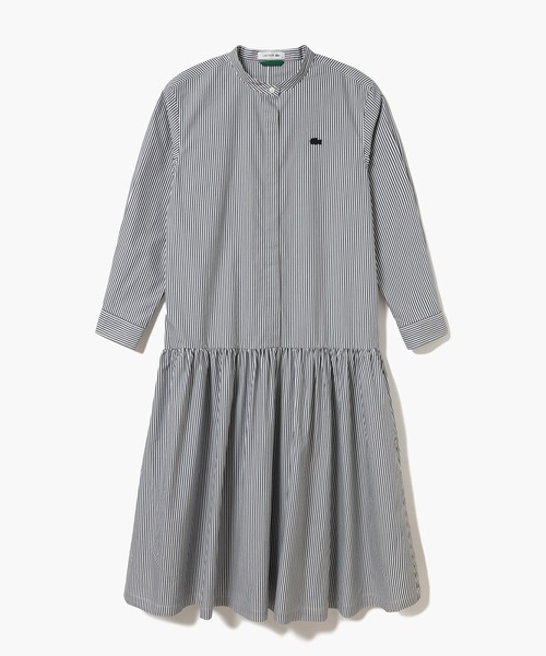 LACOSTE（ラコステ）の「バンドカラーロングシャツドレス / ストライプシャツワンピース（シャツワンピース・レディース・ネイビー/ホワイト・40/38/36/34）」の20枚目の写真