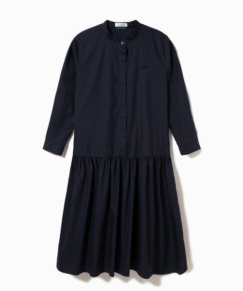 LACOSTE（ラコステ）の「バンドカラーロングシャツドレス / ストライプシャツワンピース（シャツワンピース・レディース・ネイビー/ホワイト・40/38/36/34）」の16枚目の写真