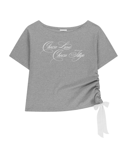 ILLIGO（イリゴ）の「シアーリボンオフショルダートップメランジ（Tシャツ/カットソー・レディース・その他・OS）」の4枚目の写真