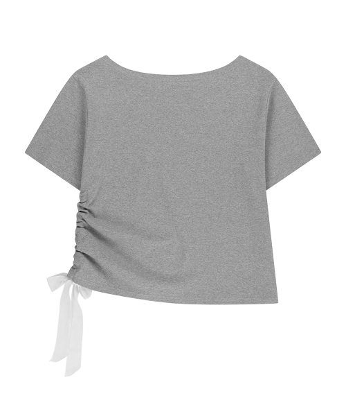 ILLIGO（イリゴ）の「シアーリボンオフショルダートップメランジ（Tシャツ/カットソー・レディース・その他・OS）」の5枚目の写真