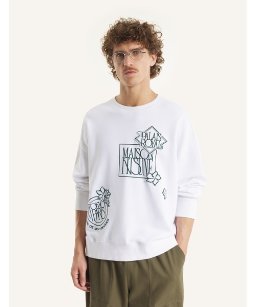 Maison Kitsune（メゾンキツネ）の「ART NOUVEAU STAMPS OVERSIZE SWEATSHIRT（スウェット・メンズ・グリーン系その他/ホワイト・M/S/XS/XL/L）」の9枚目の写真