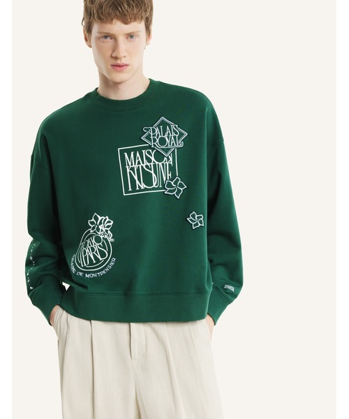 Maison Kitsune（メゾンキツネ）の「ART NOUVEAU STAMPS OVERSIZE SWEATSHIRT（スウェット・メンズ・グリーン系その他/ホワイト・M/S/XS/XL/L）」の17枚目の写真