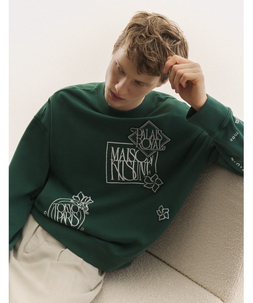 Maison Kitsune（メゾンキツネ）の「ART NOUVEAU STAMPS OVERSIZE SWEATSHIRT（スウェット・メンズ・グリーン系その他/ホワイト・M/S/XS/XL/L）」の19枚目の写真
