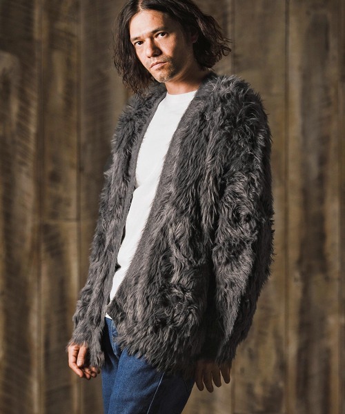 セール】mcg3773-Feather yarn Button less cardigan カーディガン(17