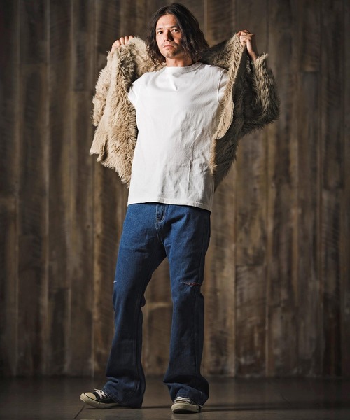 GLIMCLAP(グリムクラップ)の「mcg3773-Feather yarn Button less cardigan カーディガン(17-105-gla-ce)(カーディガン/ボレロ・メンズ・ロイヤルブルー/ブラック/ベージュ/ダークグレー・M/S/L)」の18枚目の写真
