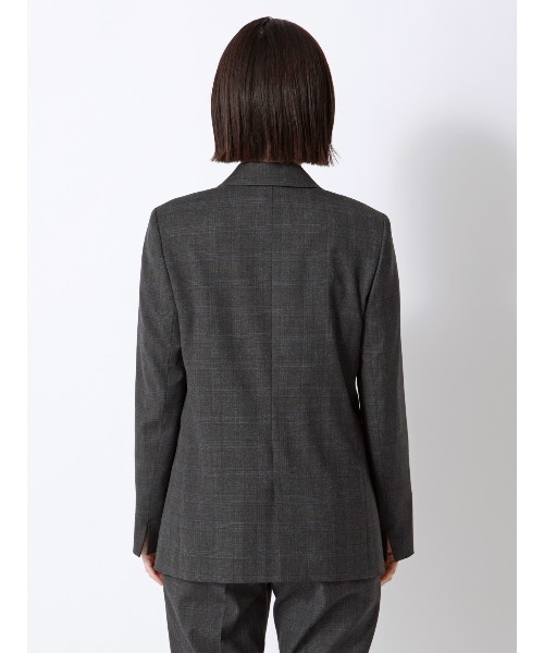 SUIT SQUARE（スーツスクエア）の「ダブルブレストジャケット／ウォッシャブル／ストレッチ／WOOLISH／グレンチェック（テーラードジャケット・レディース・グレー・40(11号)/38(9号)/36(7号)）」の6枚目の写真