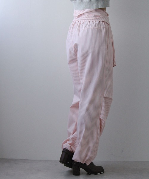 bohmal（ボマール）の「腰巻き風ストライプイージーパンツ（その他パンツ・レディース・ブルー/ピンク・FREE）」の15枚目の写真