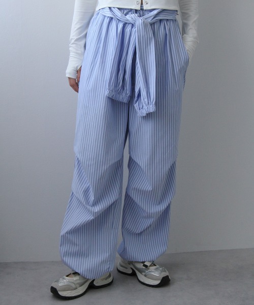 bohmal（ボマール）の「腰巻き風ストライプイージーパンツ（その他パンツ・レディース・ブルー/ピンク・FREE）」の13枚目の写真
