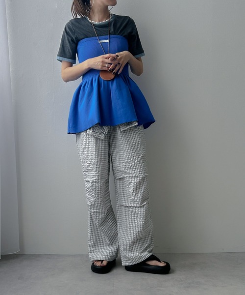 bohmal(ボマール)の「腰巻き風ストライプイージーパンツ(その他パンツ・レディース・ブルー/ピンク/アイボリー/ブラウン・FREE)」の21枚目の写真