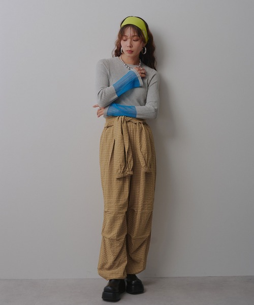 bohmal(ボマール)の「腰巻き風ストライプイージーパンツ(その他パンツ・レディース・ブルー/ピンク/アイボリー/ブラウン・FREE)」の17枚目の写真