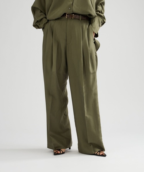 Chaos（カオス）の「Chaos(カオス)/ ブランリータックパンツ（スラックス・レディース・カーキ/レッド・38/36）」の19枚目の写真