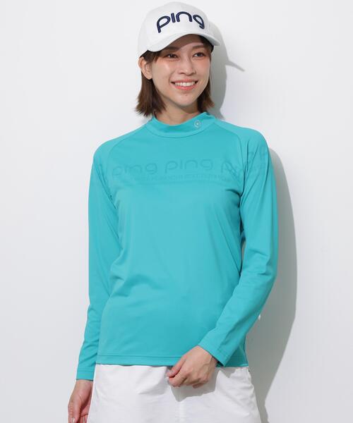 PING(ピン)の「【PING APPAREL】ロゴジャカード長袖ハイネックシャツ <PERFORMANCE> (LADIES)(Tシャツ/カットソー・レディース・ホワイト/ブラック/ブルー系その他・L/LL/M/S)」の3枚目の写真
