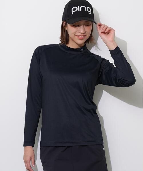 PING(ピン)の「【PING APPAREL】ロゴジャカード長袖ハイネックシャツ <PERFORMANCE> (LADIES)(Tシャツ/カットソー・レディース・ホワイト/ブラック/ブルー系その他・L/LL/M/S)」の2枚目の写真