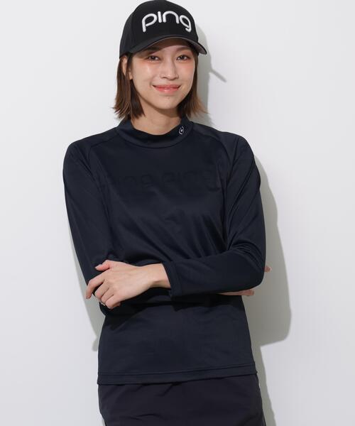 PING(ピン)の「【PING APPAREL】ロゴジャカード長袖ハイネックシャツ <PERFORMANCE> (LADIES)(Tシャツ/カットソー・レディース・ホワイト/ブラック/ブルー系その他・L/LL/M/S)」の4枚目の写真