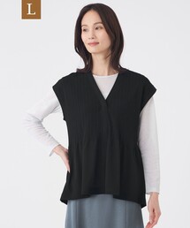【L】【ウォッシャブル】SET-UP KNITジレ
