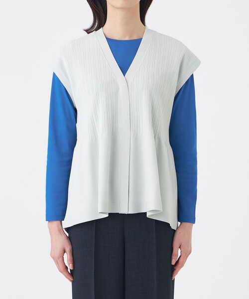 TRANS WORK(トランスワーク)の「【L】【ウォッシャブル】SET-UP KNITジレ(ベスト・レディース・グレー系その他/ブラック・44/46)」の7枚目の写真